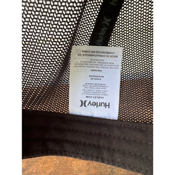 Hurley Mens Adjustable Mesh Snapback Hat With Striped Front Panel & Logo Patch W - Picture 6 of 6